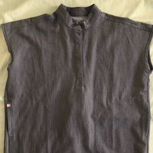 **SOLD**FIGS HEATHER DENIM RAFAELA TOP XS